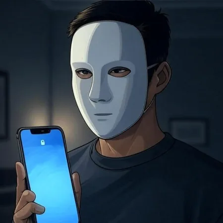 Osoba s bijelom maskom drži pametan telefon s uključenim zaslonom zaključavanja.